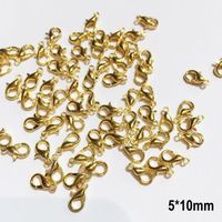 Lot  de 50  Fermoirs  mousqueton  métal  adoré qualité pour création de collier et bracelet  taille au choix - 5*10mm