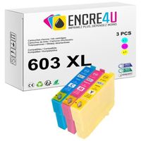 603XL ENCRE4U - Lot de 3 cartouches d'encre générique compatibles avec EPSON 603 XL Etoile de Mer ( pack 1 Cyan 1 Magenta 1 Jaune )