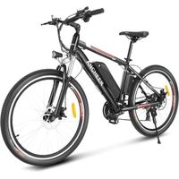 Vélo électrique tout-terrain 26" ANCHEER - Batterie 36V 12.5Ah - Vitesse jusqu'à 25 km/h - Noir