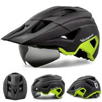 Casque vélo,casque de vélo avec visière pare-soleil Rechargeable par USB pour hommes, protection pour le - BlackYellow Helmet