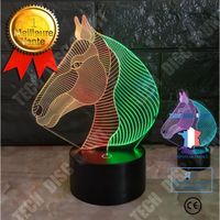 TD® xm10128-Maison Acrylique Couleurs En Verre Changeant Animal Cheval Led Veilleuses 3D Lumière Led Lampe De Table De Burea