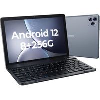 UVERBON Tablette Tactile - RAM 8Go - Stockage 256 Go - 10.1" HD - Quad Core - Android 12 - WIFI + Carte Réseau - Gris Clair