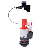 Mécanisme chasse d'eau wc double chasse avec bouton poussoir à câble Tronic Wirquin 10724155, rouge et blanc