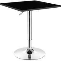 WOLTU Table de bar en MDF avec pied, Table carrée, Hauteur réglable, 60 X 60cm, Noir