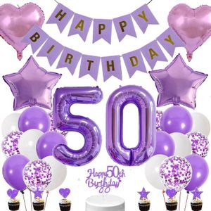Lot De 20 Ballons D'Anniversaire 50 Ans Biodégradables, Colorés, En