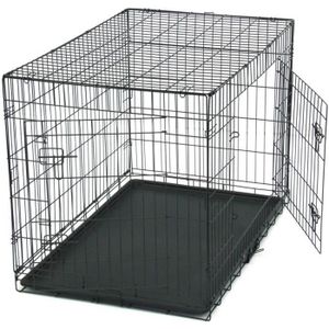 CAGE Cage pour Chien de transport pliante en métal 107 x 68 x 75 cm Noir