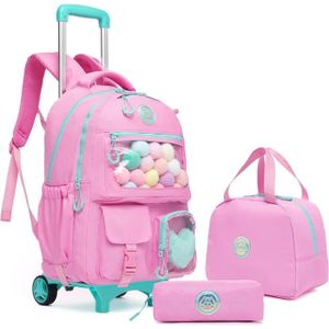 CARTABLE Rose Cartable A Roulette Fille Ce2, Cartable Fille Roulette Cartable À Roulette Fille Primaire[n1875]