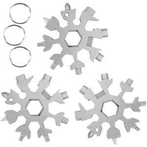 Outil Multifonction Flocon de Neige,18-en-1 Outil Flocon Neige Multifonction,Outil Flocon de Neige,Outil Tout en Un,pour les Voyages Quotidiens Camping Adventure