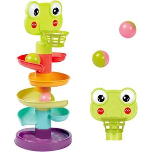 BOULIER jouet de boule de piste de bébé, 5 couches jouets d'assemblage de grenouille, 1-3 ans bébé éducatifs pour de jouets
