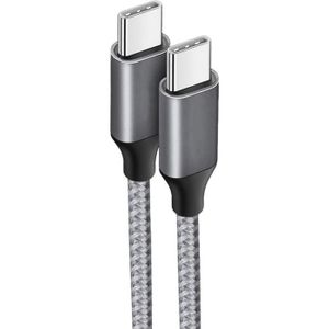 CÂBLE TÉLÉPHONE Câble USB-C vers USB-C Charge Rapide 3A pour Samsung Galaxy A32 4G-5G A34 A33 A54 A53 A52 4G-5G A52s - Nylon Renforcé Gris 1M