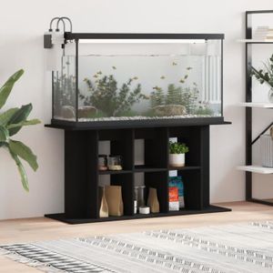 SOUS MEUBLE Support pour aquarium noir 100x40x60 cm bois d'ing