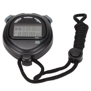 CHRONOMÈTRE ZER-7032724295229-Electronic Stopwatch, Professional Shakeproof Waterproof ABS Sports Timer 2 Lines Show  for Swimming materiel calc