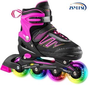 Hikole Patin a Roulette Fille Roller Enfant 4 Roues avec Lumineuses Patins  à roulettes Réglables Respirant Protection Complète pour Enfants Débutants  Bleu : : Jouets