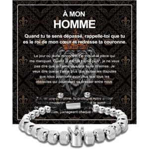 CARTE CORRESPONDANCE Bracelet Couronne Homme Cadeau Saint Valentin Homm