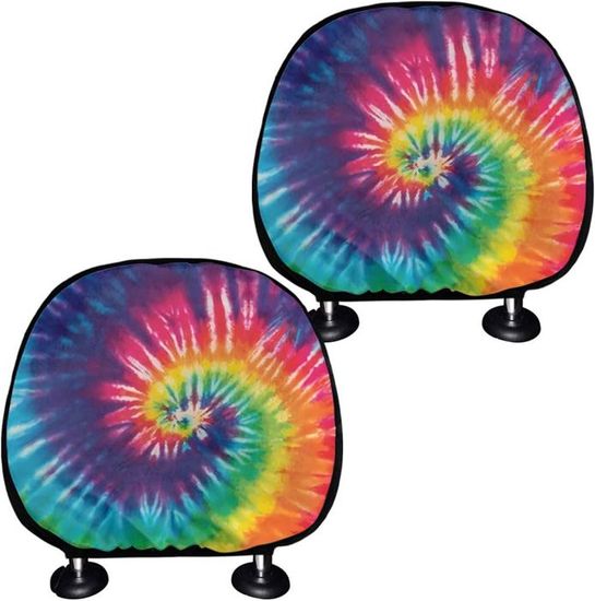 Housses Universelles Pour Appuie-tête De Voiture - Lot De 2, Tissu élastique Respirant, Noir Brillant - 6