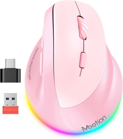 Souris Sans Fil RGB Rechargeable - Silencieuse 3 Modes - 2400 DPI - PC/gaming