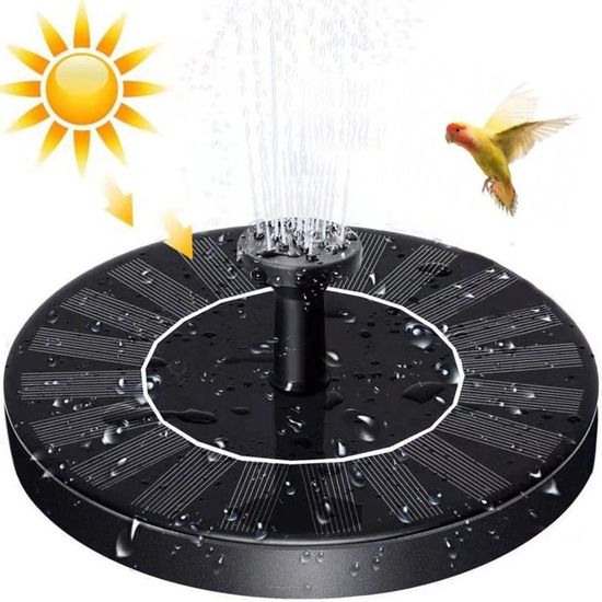 Pompe Fontaine Solaire Éco Pour Bain Oiseaux - Pulvérisateur Flottant Extérieur Multi-Buses, Kit Jardin Étang Piscine