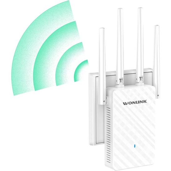 WONLINK Répéteur WiFi 1200 Mbps Amplificateur WiFi Extender 5G /2,4 GHz Double bande Anti-brouillage, Répéteur puissant avec port Ethernet, 4 antennes, compatible avec les routeurs, Facile à WONLINK Répéteur WiFi 1200 Mbps Amplificateur WiFi Extender 5G /2,4 GHz Double bande Anti-brouillage, Répéteur puissant avec port Ethernet, 4 antennes, compatible avec les routeurs, Facile à