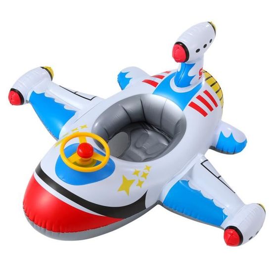 Bouée Piscine Gonflable Bébé de 6 à 36 Mois Flotteur de Natation Piscine Bébé avec Volant Klaxon, Dispositif Anti-retournement - Sport