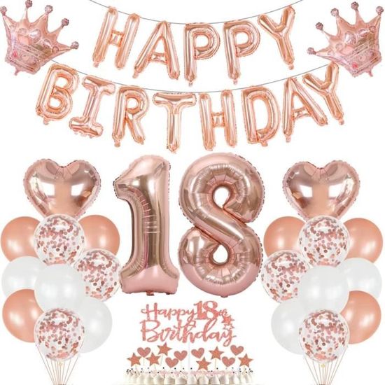 Kit 18 Ans Fille - Couronne + Lunettes En Or Rose - Décoration Fête Anniversaire - Cadeau 18 Ans - Sangle Réglable, Léger Et Confortable