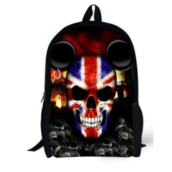 Sa dos Cartable cr ne t te de mort death patriote ados enfants