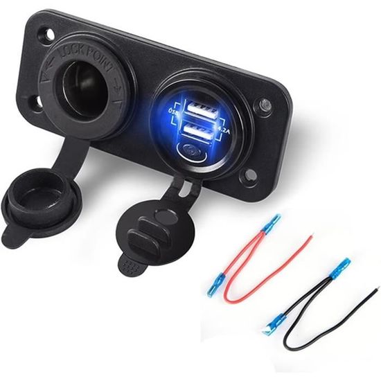 Câble Adaptateur SAE Vers USB Pour Moto - Chargeur 5V/2.1A Étanche - 1m - 12-24V