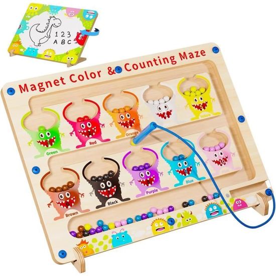 Jeu Montessori Magnétique Dinosaure Pour Apprendre Couleurs Et Comptage