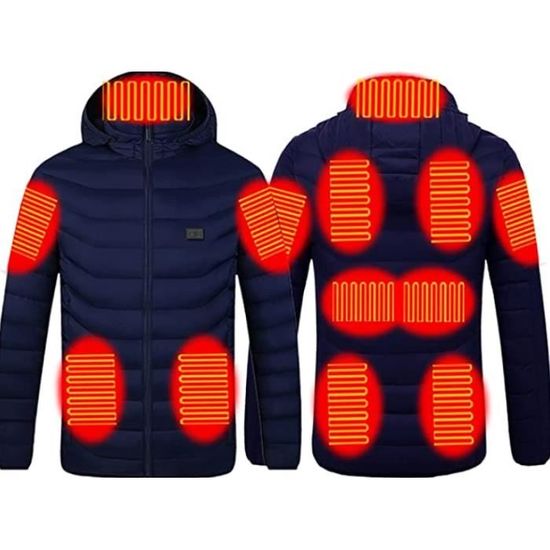 Veste Chauffante électrique USB - Homme/Femme, Zones Chauffantes Réglables - Pour Ski, Pêche, Moto, Activités Extérieures