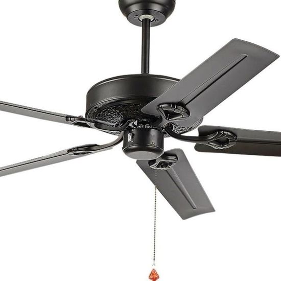 Ventilateur De Plafond Hofstein Avec Lampe - Style Rétro - Métal Nickelé/marron
