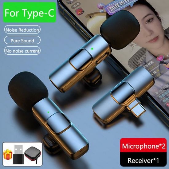 Micro Cravate Sans Fil 2 Pack MIC-3 - Pour IPhone, Android, IPad - Réduction De Bruit, Appairage Auto, Autonomie 7h - Idéal Pour Vidéos, Live, Podcast