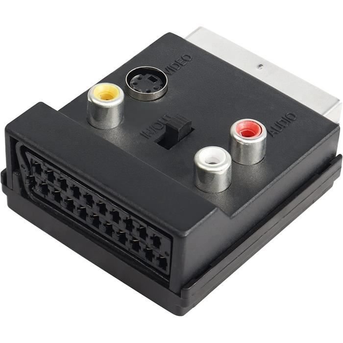 Adaptateur Péritel vers 3 RCA SVidéo Commutable Entrée Péritel Male