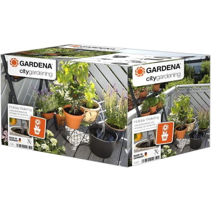 Arrosoir automatique de vacances - GARDENA - Kit complet pour arrosage - Capacité max 36 plantes - P