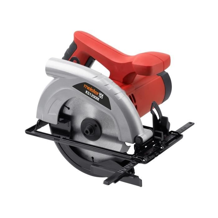 Scie circulaire plongeante MEISTER KS1200M - 1200W - Rouge, noir et gris - Pour découper le bois