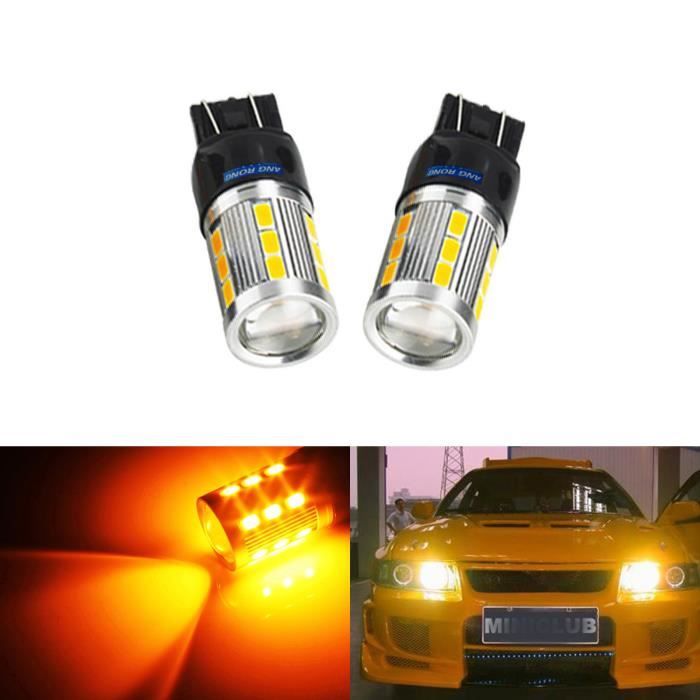 2x 7440 7443 T20 W21W W21/5W LED Ampoules 21 SMD Orange Veilleuses Clignotant Feux de indicateurs Lampe