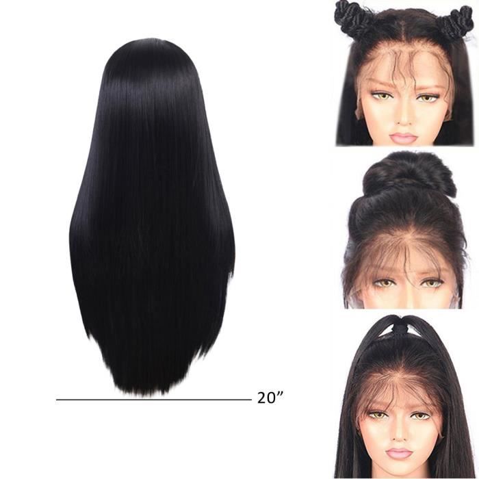 Perruques Lace Front perruque noire synthétique perruques naturelle longs cheveux raides pour les femmes A perruque 828