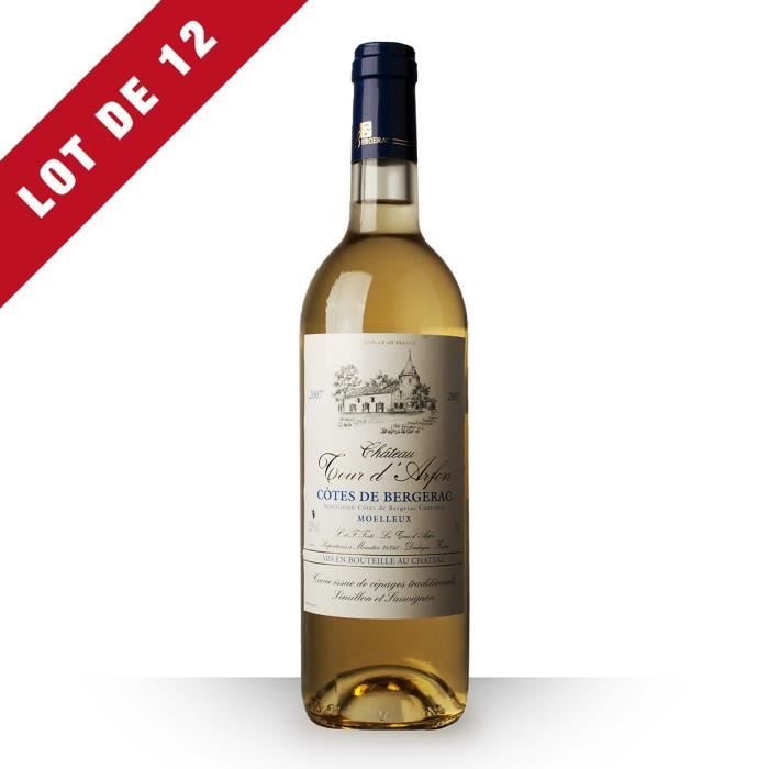 12X Château Tour d'Arfon 2007 Blanc 75cl AOC Côtes de Bergerac - Vin Blanc