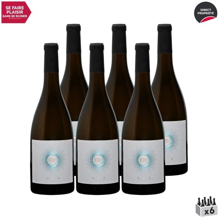Mitys Blanc 2021 - Lot de 6x75cl - Vin Blanc du Languedoc - Roussillon - Appellation VDF Vin de France - Origine Languedoc