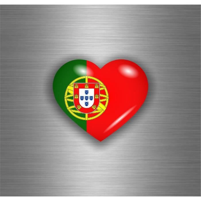 Autocollant sticker drapeau portugal cœur