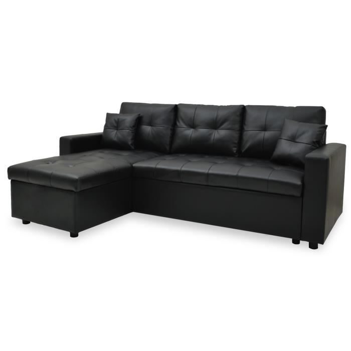 Canapé d'angle Noir Confort
