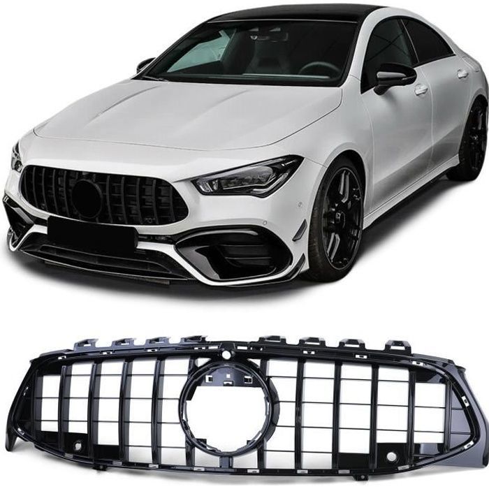 CALANDRE NOIR LOOK GTR MERCEDES CLASSE CLA C118 W118 A PARTIR DE 03/2019 AVEC TROUS CAMERA