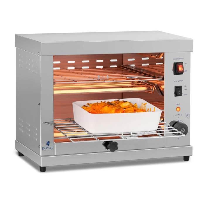 Toaster Toasteur Double Salamandre Grill Professionnel Four Gratiner Inox Quartz 3.250W 27,5x50x38,5cm Royal Catering RCET 360