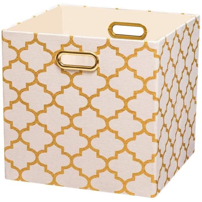 BOITE DE RANGEMENT JIAHU Lot de 4 boicirctes de rangement pliables en forme de cube Cregraveme 33 x 33 x 33 cm1146