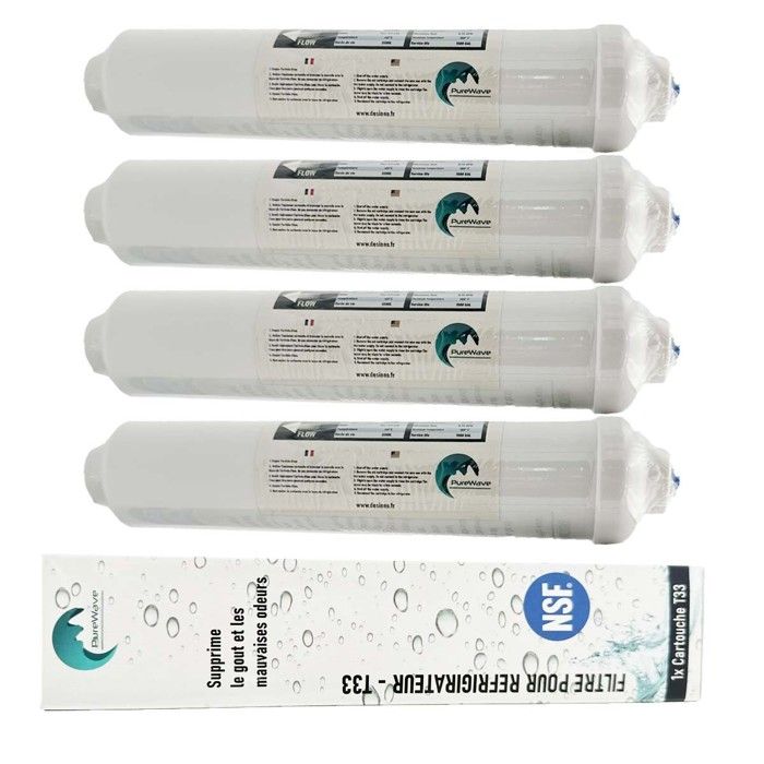 4x filtre à eau pour Réfrigérateur Compatible Tout Frigo Americain Ou Standard