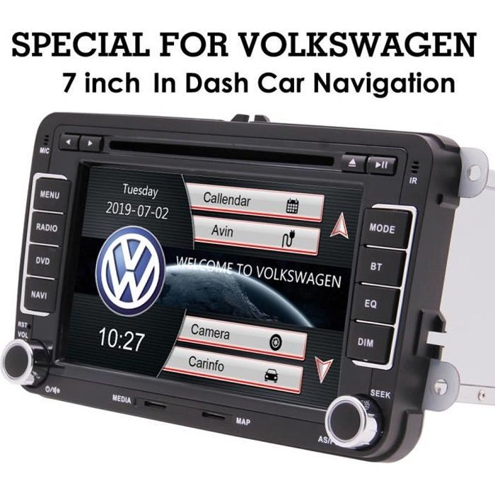 7 pouces Radio Auto stéréo voiture pour VW Golf MK5 MK6 Passat Polo Jetta système de navigation GPS Lecteur DVD écran tactile capaci