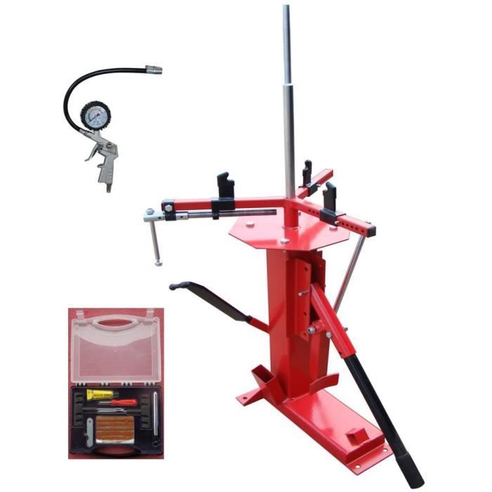 Démonte Pneu universel jusqu'à 21- manuel auto moto + 1 Pistolet de Gonflage + 1 Kit réparation pneu tubeless