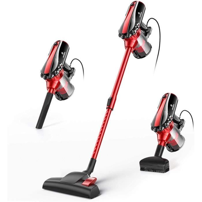 MooSoo 17000Pa 2in1 aspirateur à main cyclone 600W forte puissance d'aspiration brosse aspirateur tige télescopique 5m fil