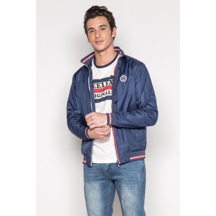 Blouson à bords côtes tricolores