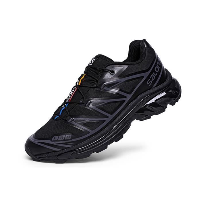 Salomon running sport chaussures de course pour hommes loisirs de plein air rétro tout noir
