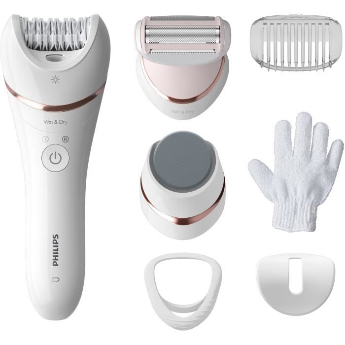 Philips BRE730/10 - Pink,White - Epilation,Shaving,Smoothing Pedicure Roller - 70400 RPM - 32 Discs - Battery - 15 V