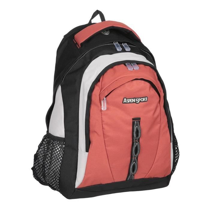 ASPENSPORT Backpack Sevilla - Sac à dos 30 Litres Noir et Rouge